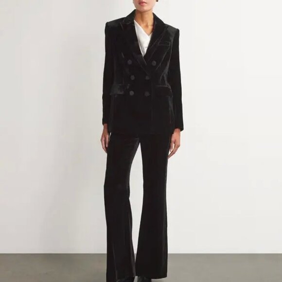 Veronica Beard Ellette Black Velvet Blazer - Picture 3 of 11